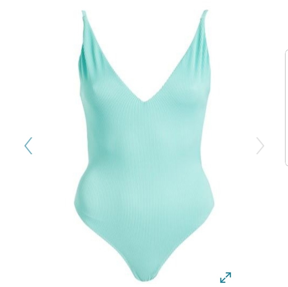 TopSHOP Plunge Wide Rib One-Piece Swimsuit - Picture 7 of 7
